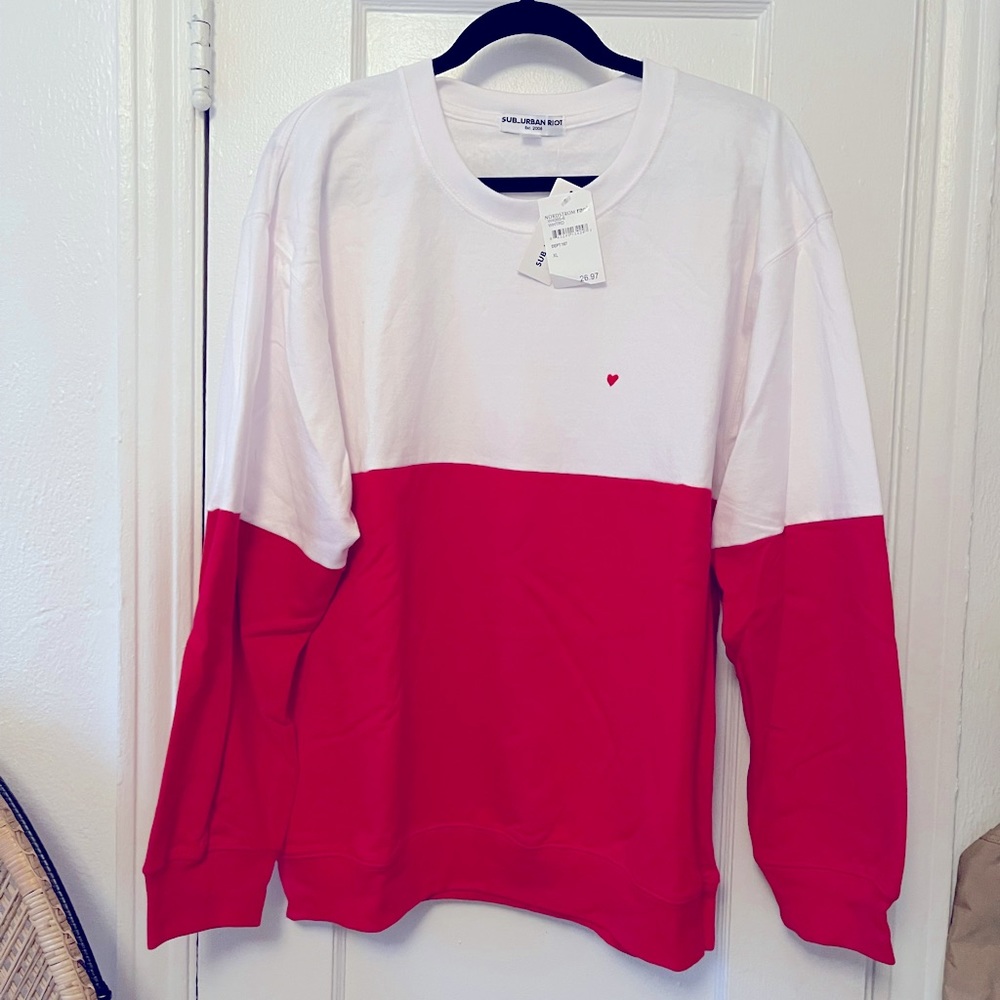 Two Tone Heart Crewneck